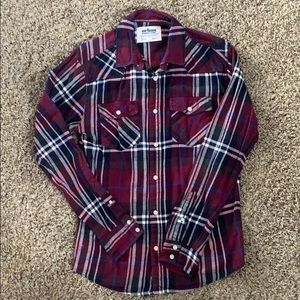 MENS MAROON AND BLUE FLANNEL